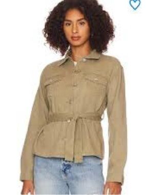 superdown Revolve Khaki Tie-Waist Utility Jacket